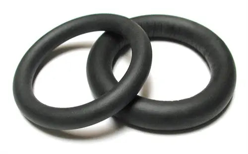 Small thin neoprene cock rings, two dark rings