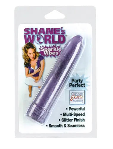 Purple glitter party wand with smooth seamless finish, multi-speed design
