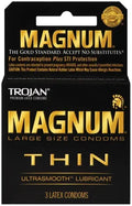 Trojan Magnum Thin condoms, 3-pack latex, ultrasmoot lubricated