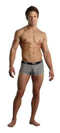 Heather rib enhancer short, grey heather brief, front view