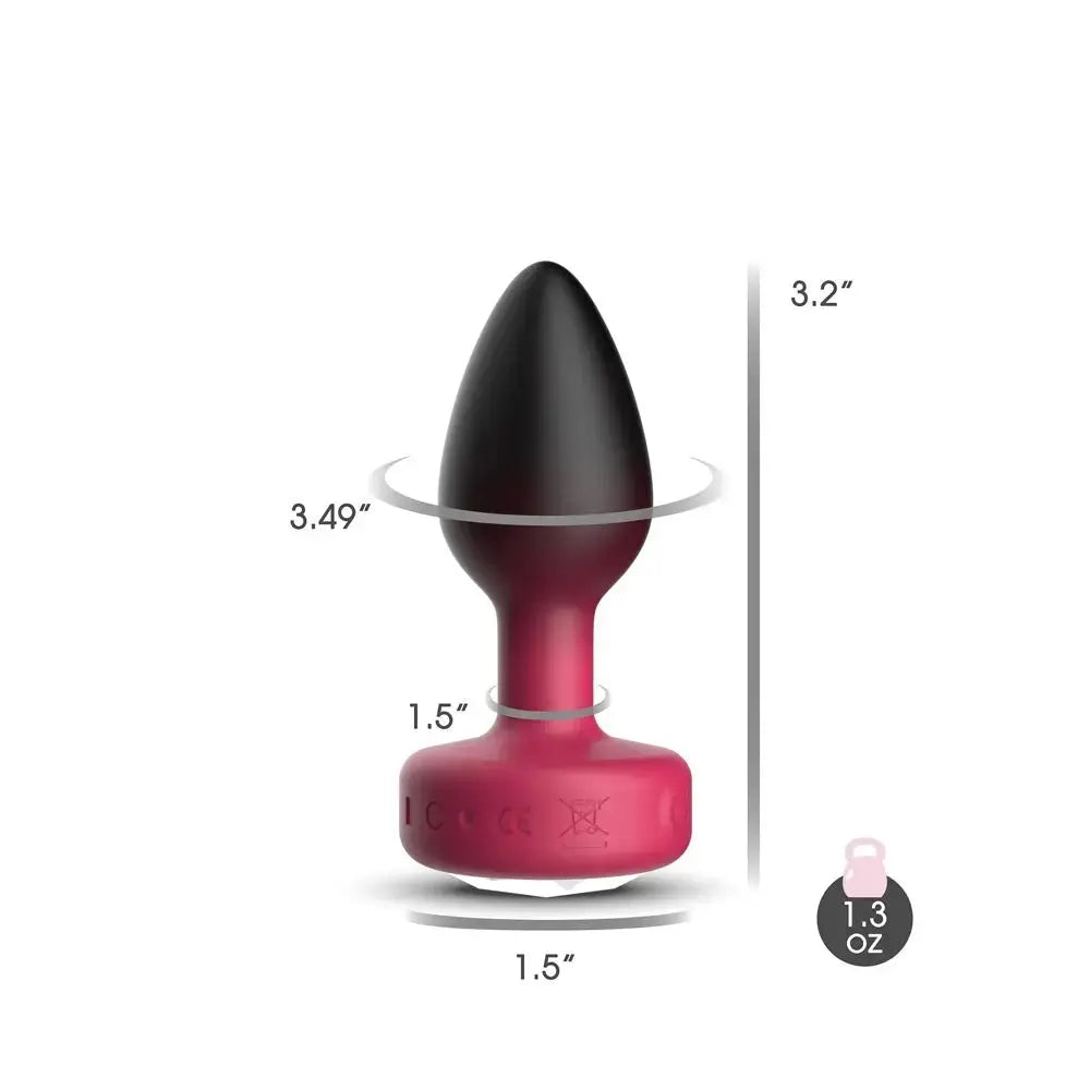 Eluxe Vibrating Clr Gem Rbyombre Plug Sm With Remote – body-safe materials | Fu'Cha Exotics
