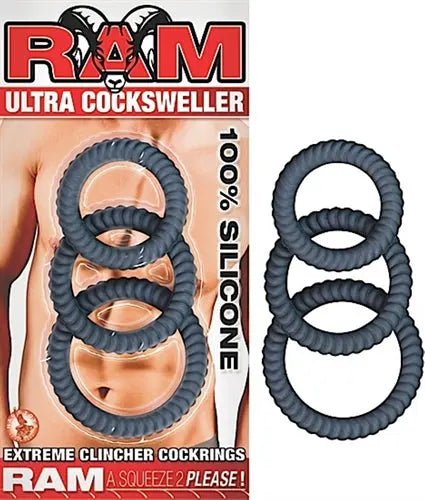 Black coiled ring-style enhancement device with two loops