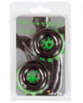 Thick power stretch donuts, 2-pack, black circular hair rollers in blister pack