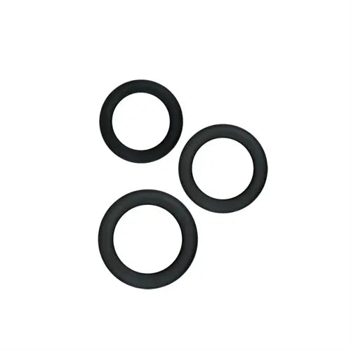 Black diversity rings set of three matte circular bands