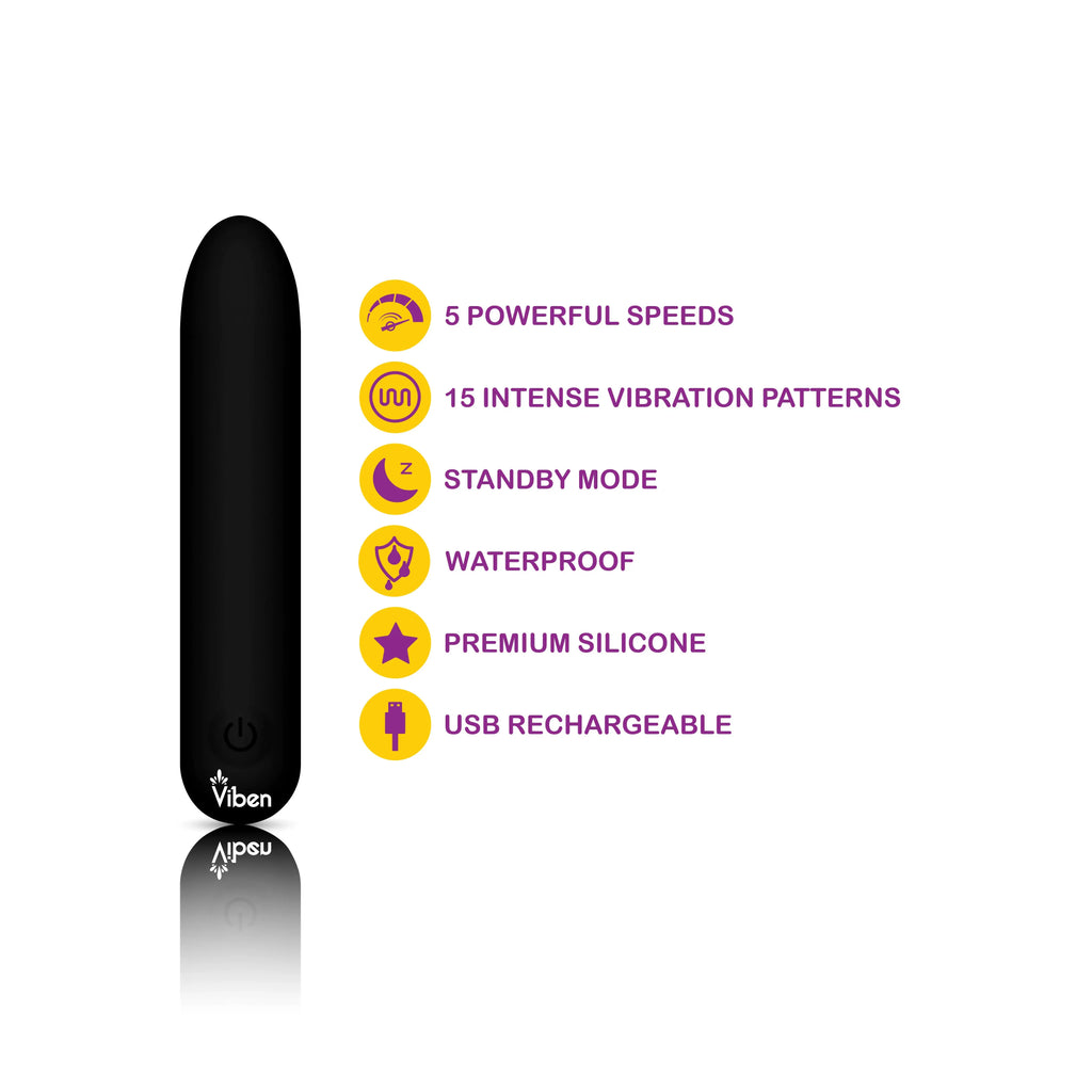 Bombshell Flexible Bullet - Black – body-safe materials | Fu'Cha Exotics