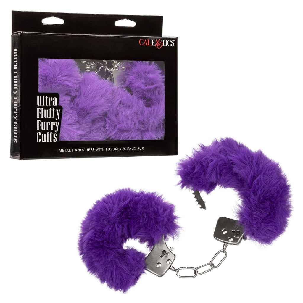 Ultra Fluffy Furry Cuffs - Purple – body-safe materials adjustable intensity | Fu'Cha Exotics
