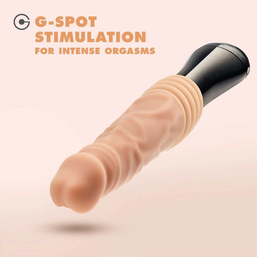 Dr. Skin Silicone - Dr. Knight - Thrusting Gyrating Vibrating Dildo - Beige – body-safe silicone 3 vibration modes | Fu'Ch...