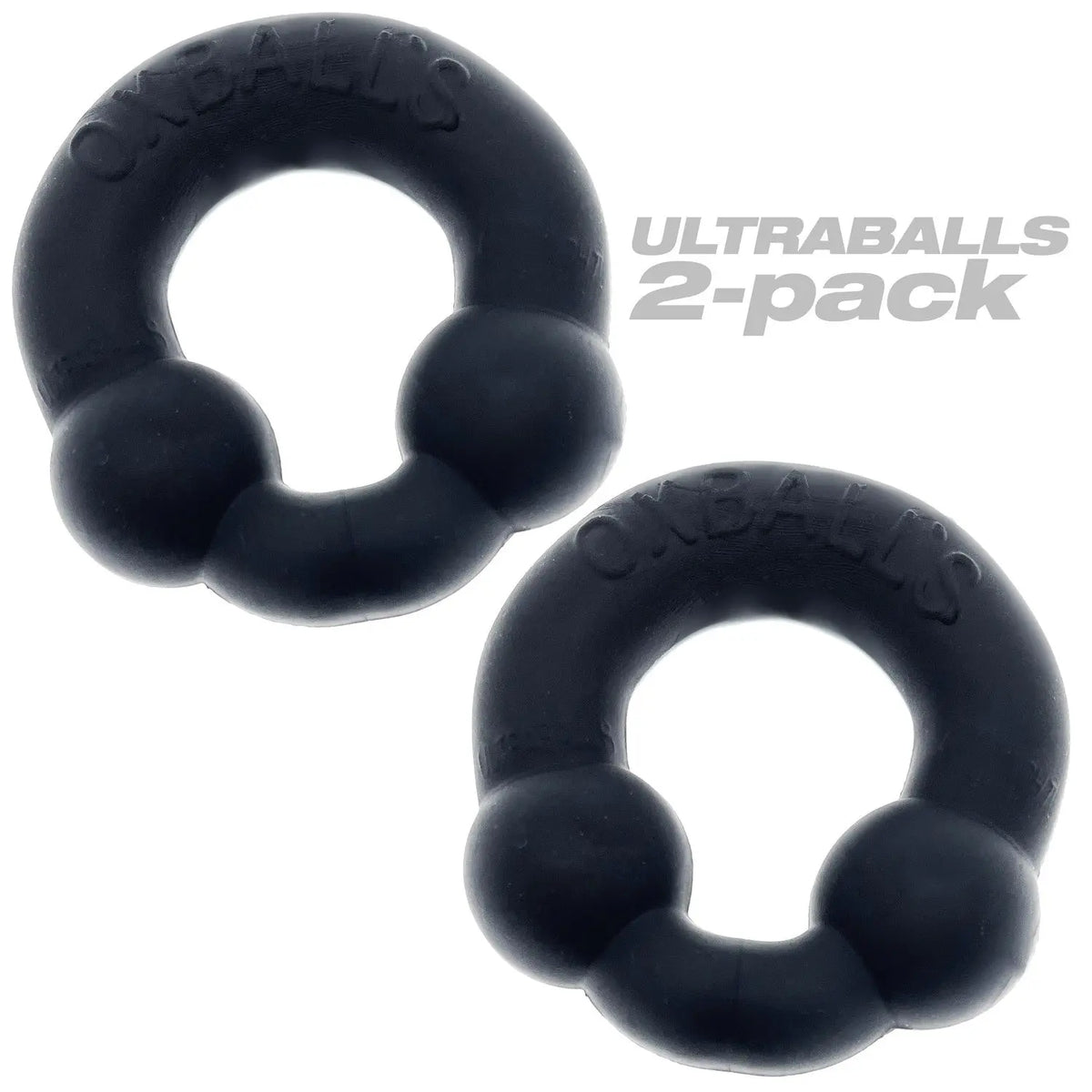 Ultraballs 2- Piece Cockring Set - Night Black – body-safe materials | Fu'Cha Exotics