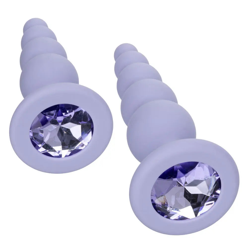 First Time Crystal Beaded Duo - Purple – body-safe materials | Fu'Cha Exotics