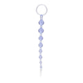 Love beads keychain with purple beads and metal ring