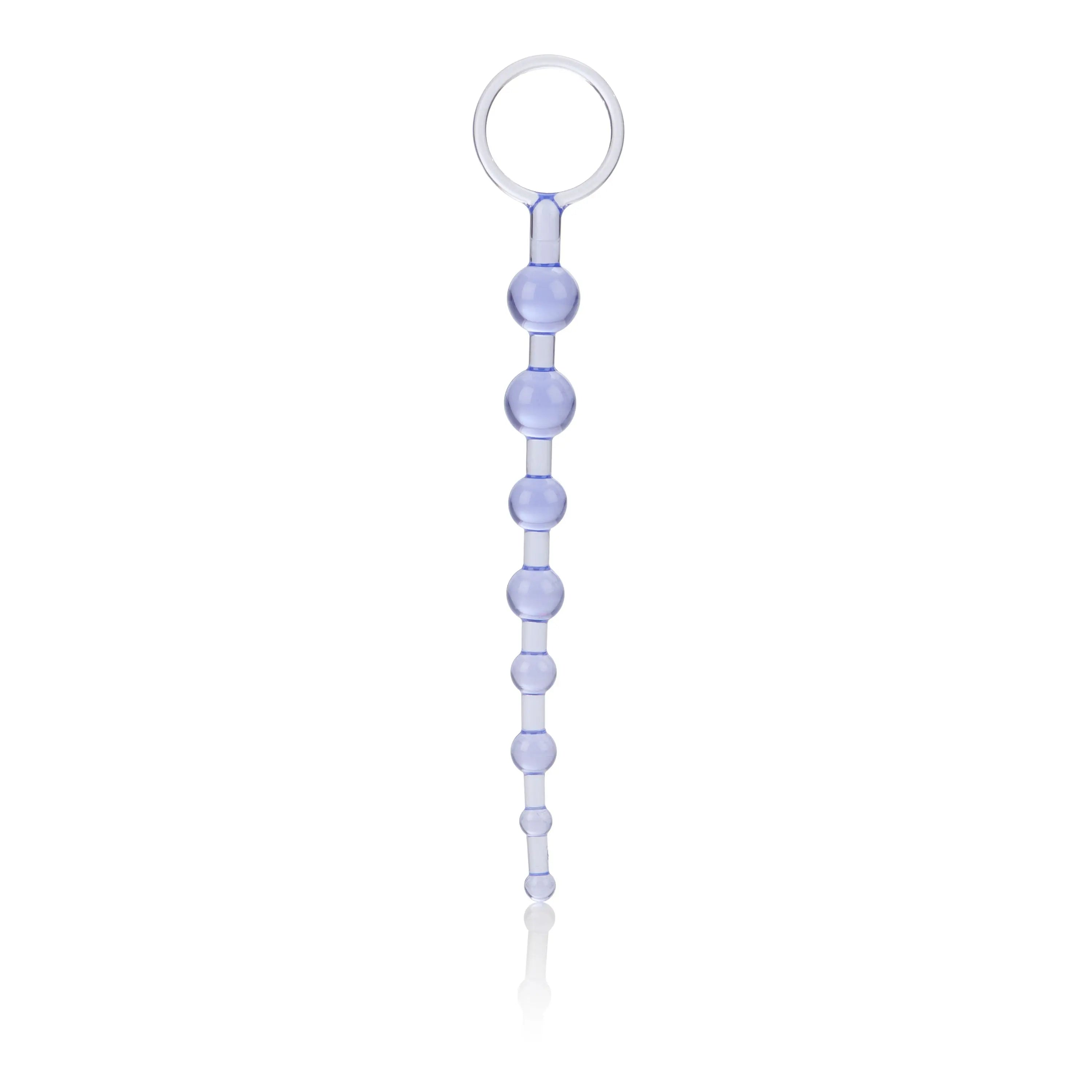 Love beads keychain with purple beads and metal ring