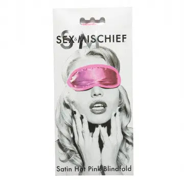 Sex and Mischief Satin Blindfold - Hot Pink – soft-satin | Fu'Cha Exotics