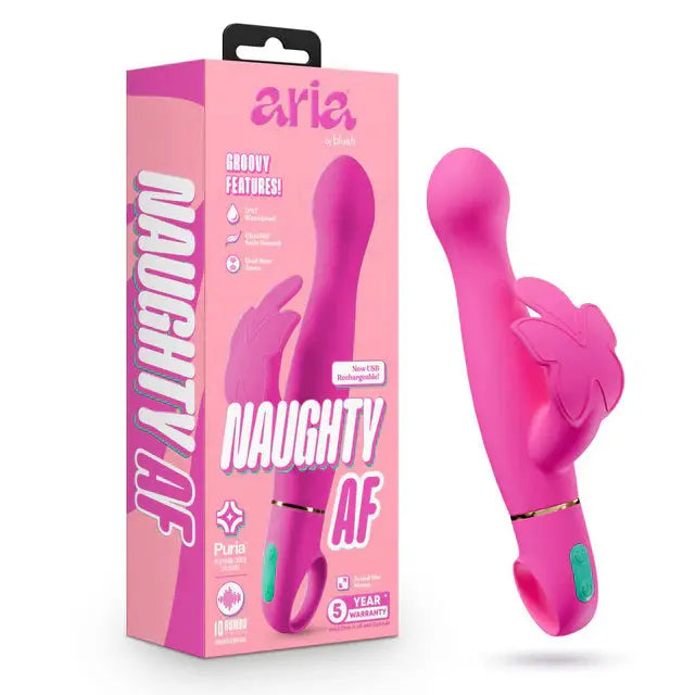 Aria - Naughty Af 2.0 - Rechargeable Vibe - Plum – body-safe silicone 10 vibration modes | Fu'Cha Exotics
