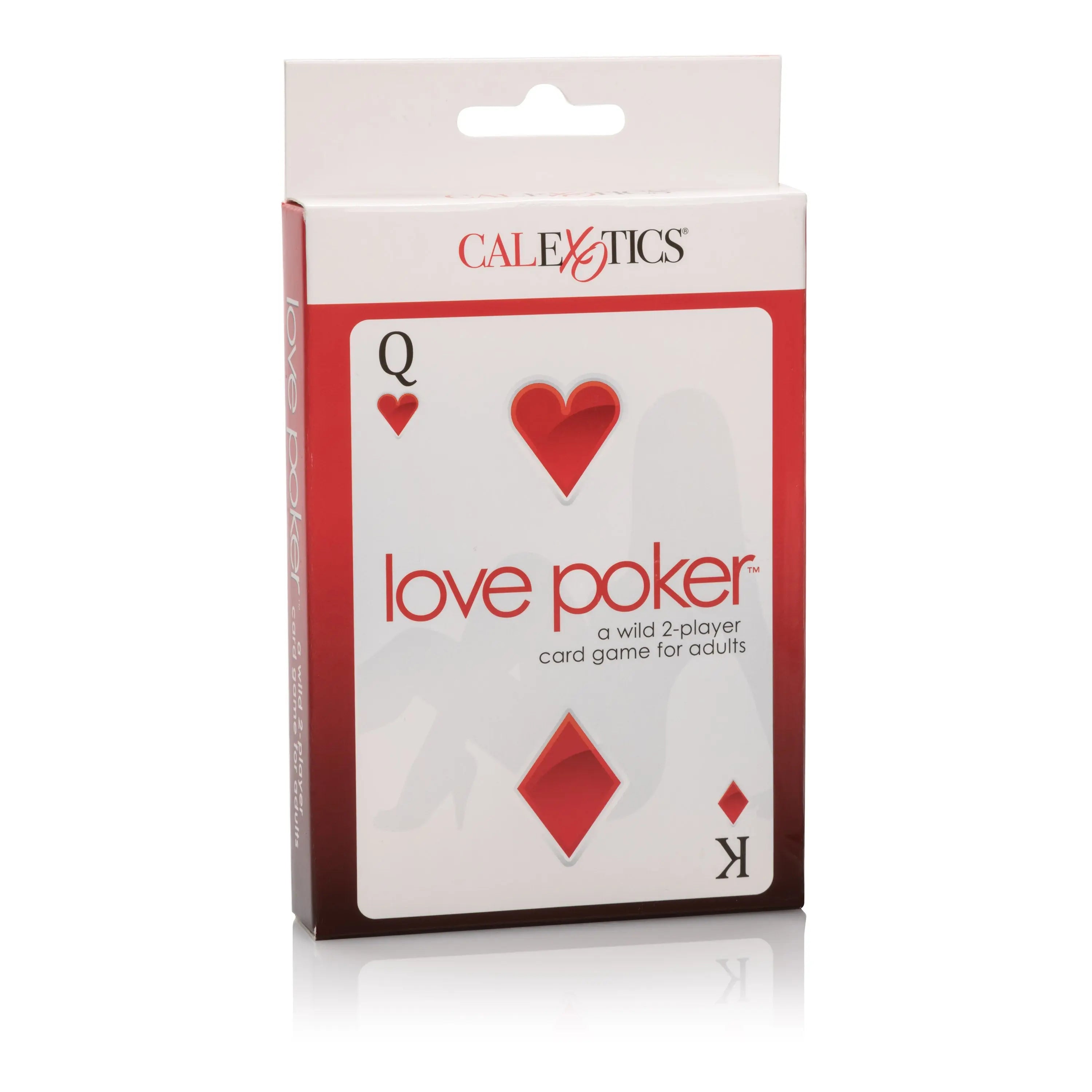 Love Poker card game box with red hearts and playing cards