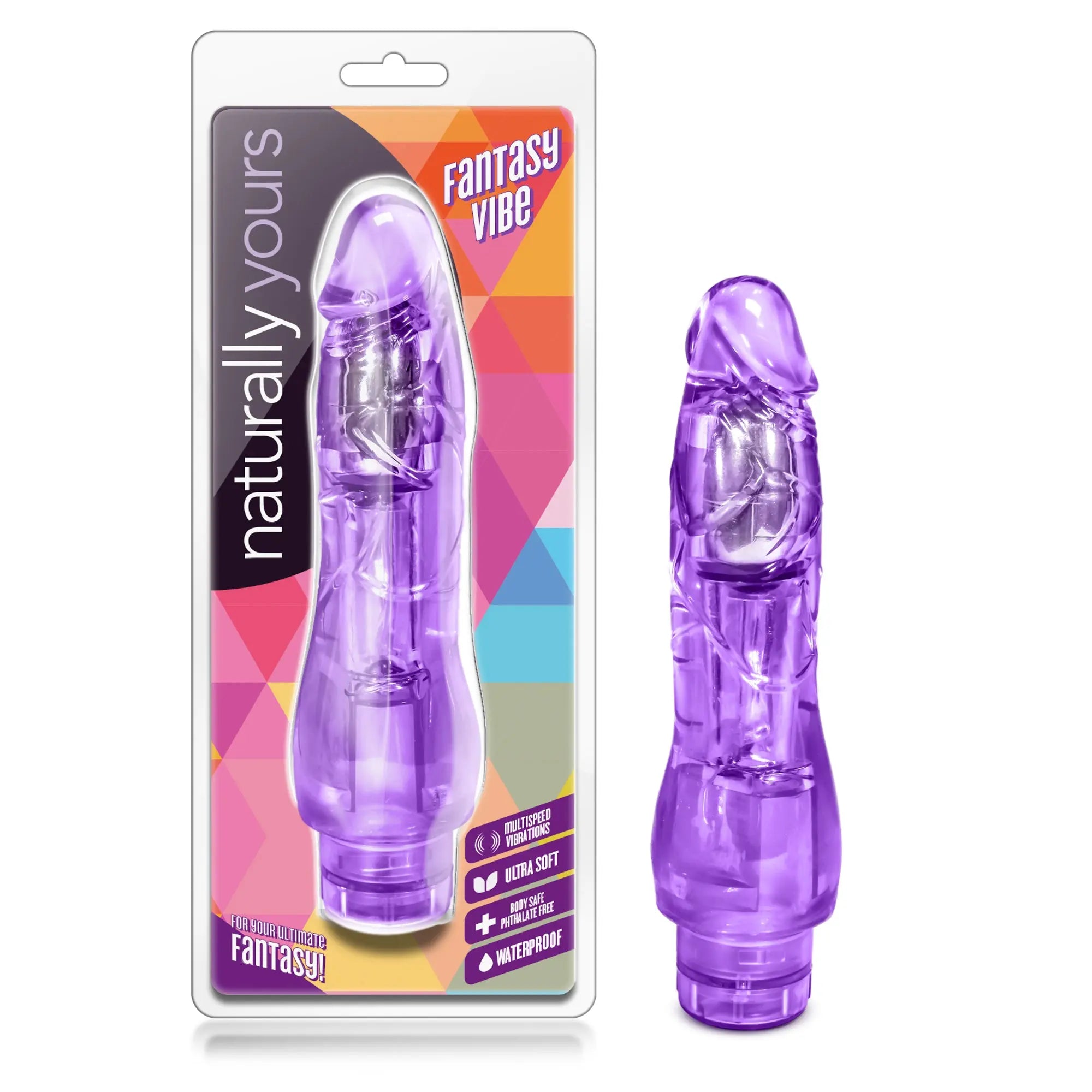Purple hooded sex toy vibrator with ridged texture