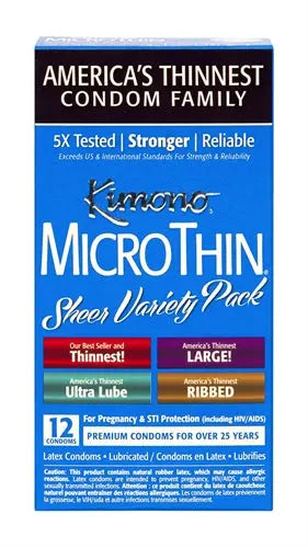 Kimono MicroThin sheer variety pack box, 12 count