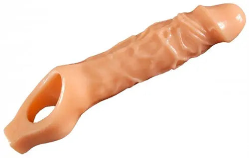Flesh-colored cock sheath with open tip and smooth contoured sleeve