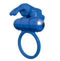 Blue bunny-themed cock ring with integrated vibrating head and ring base