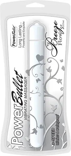Power Bullet Breeze Flow 5 inch white handheld massager with smooth bullet tip