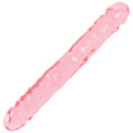Pink translucent jelly double dong toy, 12-inch jr style, rounded tip