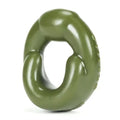 Army-green padded U-shaped cockring with oval opening
