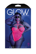 All Nighter Harness Bodysuit - Queen - Neon Pink