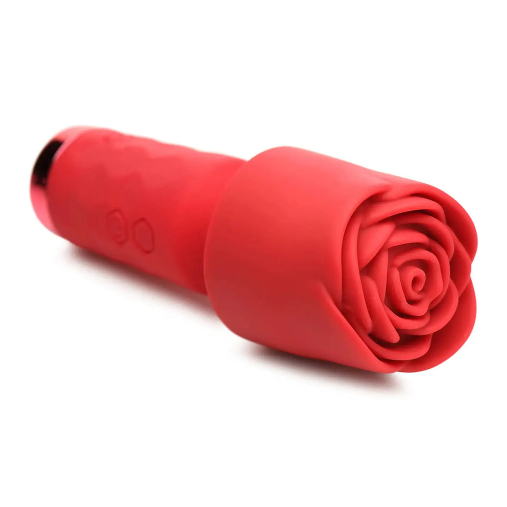 Pleasure Rose-Petite Mini Silicone Rose Wand - Red – body-safe silicone 10 vibration modes | Fu'Cha Exotics