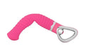 Pink ribbed bendable vibrator with triangular silver tip