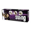 Sex swing packaging box with purple graphics and three circular product photos