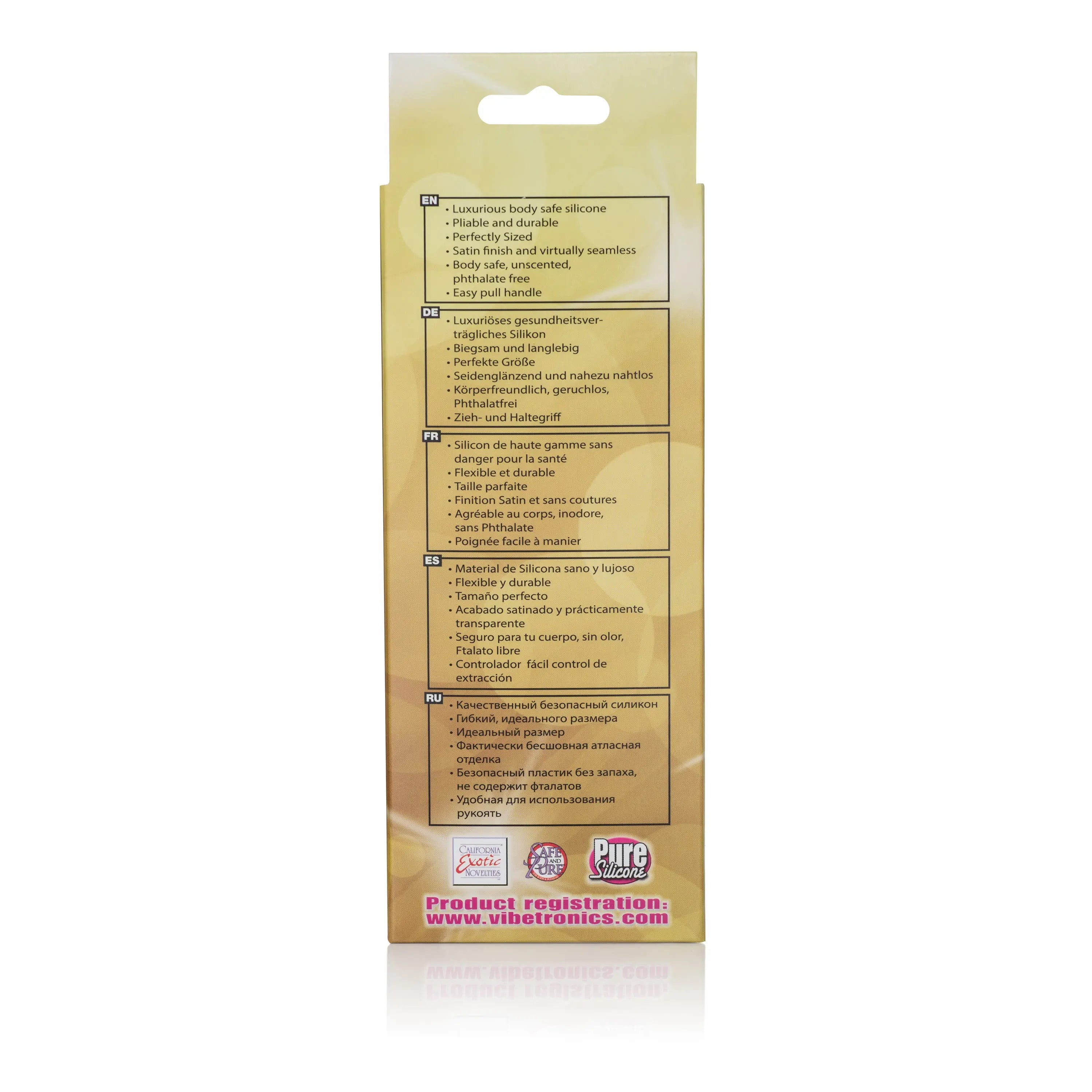 Pink booty beads retail package