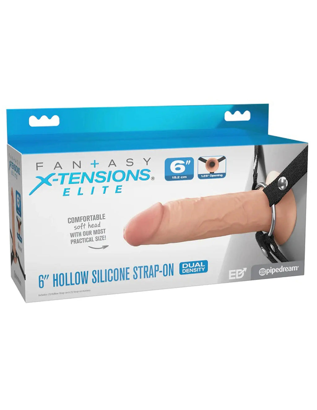 Fantasy X-Tensions Elite 6" Silicone Hollow Strap Dual Density - Light – body-safe silicone | Fu'Cha Exotics
