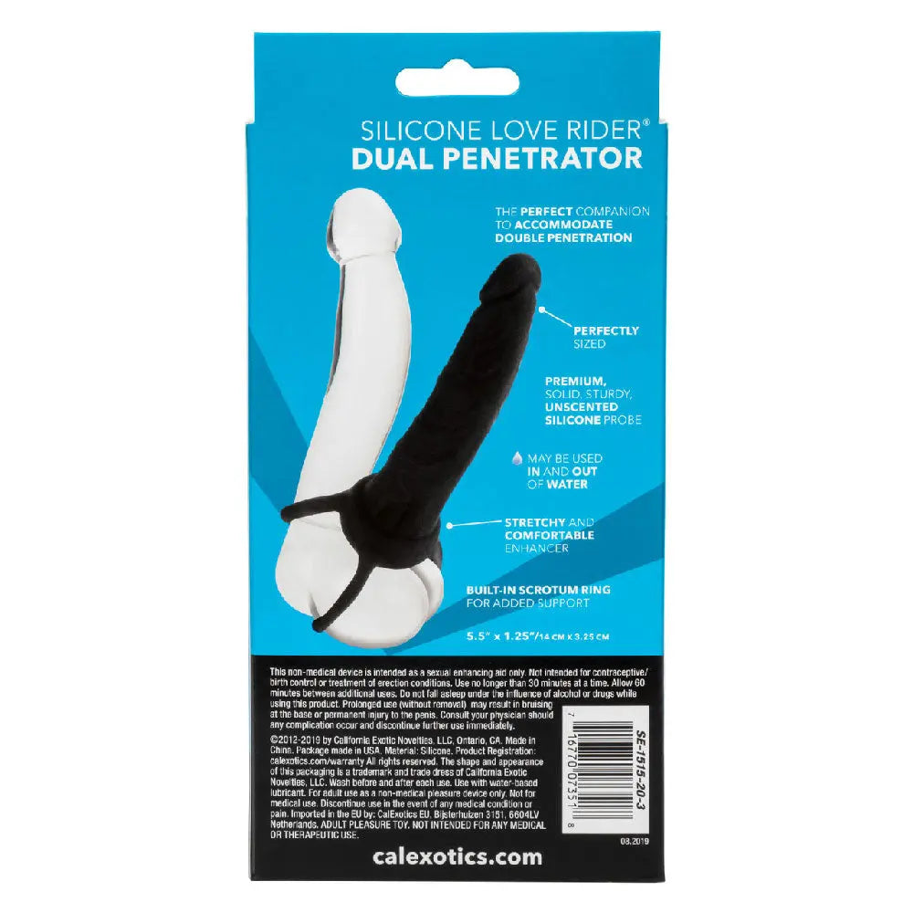 Silicone Love Rider Dual Penetrator - Black – body-safe silicone | Fu'Cha Exotics