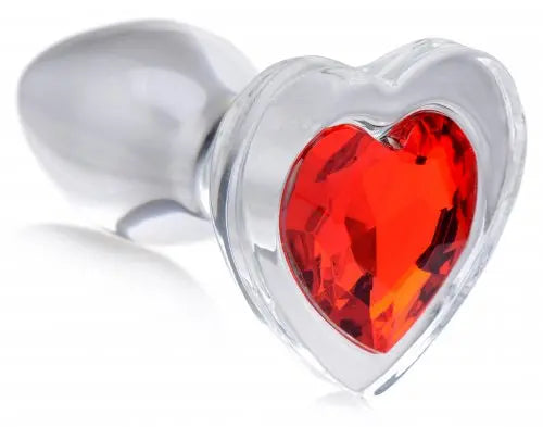 Red Heart Gem Glass Anal Plug - Small – borosilicate glass | Fu'Cha Exotics