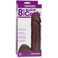 Realistic cock attachment in retail box, molded dark brown