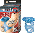 Blue vibrating cock sling with molded ring and attachment piece
