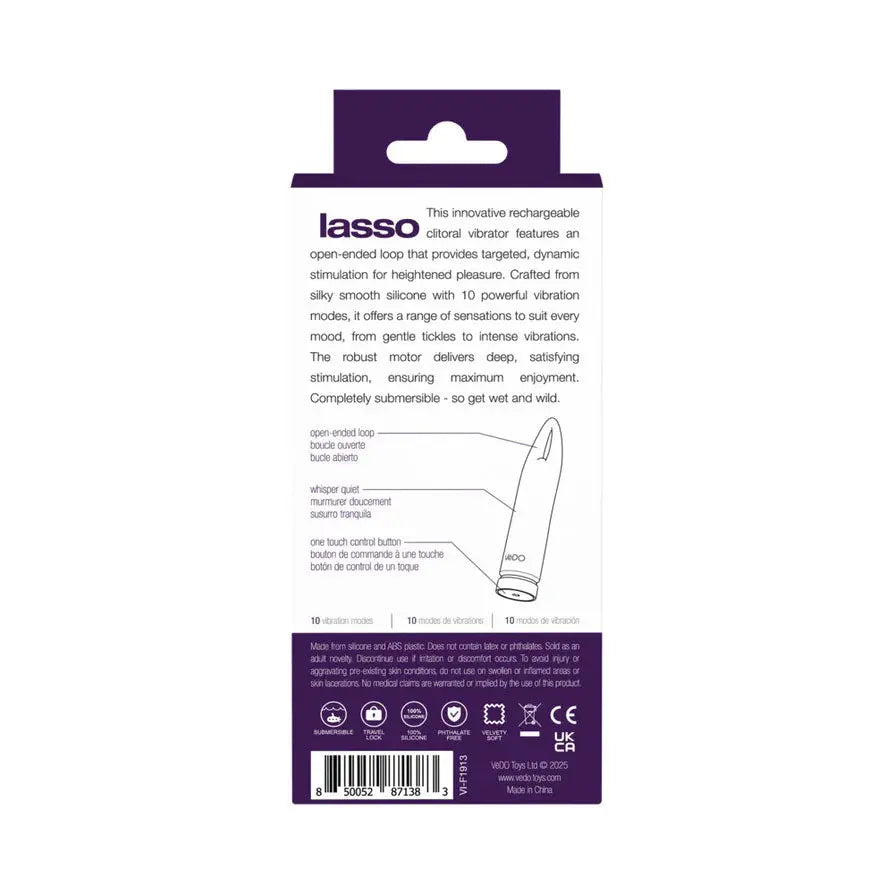 Lasso Rechargeable Clitoral Bullet Vibrator - Purple – body-safe materials | Fu'Cha Exotics