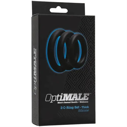 Optimale 3 C Ring Set - Thick - Black – body-safe materials | Fu'Cha Exotics