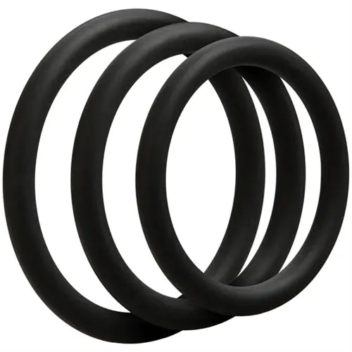 Optimale 3 C Ring Set - Thin - Black – body-safe silicone | Fu'Cha Exotics