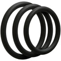 Thin black C-ring set with three flat circular rings