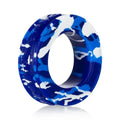Comfort cockring with blue-and-white camo patterned ring