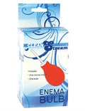 Red enema cleansing bulb in retail box