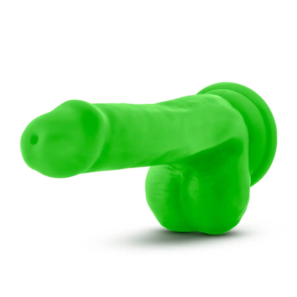 Neo - 6 Inch Dual Density Cock with Balls - Neon Green – body-safe materials | Fu'Cha Exotics