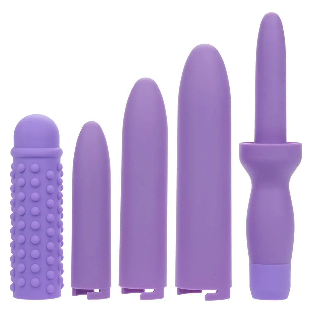 Dr. Laura Berman Rechargeable Dilators Set of 4 Locking Sizes Plus Sleeve - Purple – body-safe silicone USB-rechargeable |...