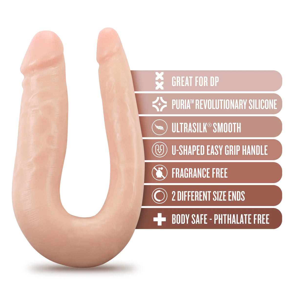 Dr. Skin Silicone - Dr. Double - 12 Inch Double Dong - Vanilla – body-safe materials | Fu'Cha Exotics