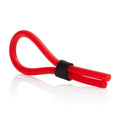 Red silicone lasso with black stud connector