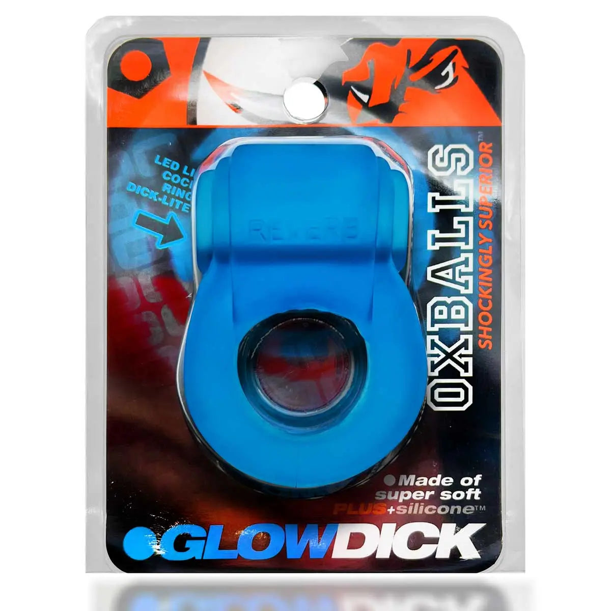 Glowdick Cockring With Led - Blue Ice – body-safe materials | Fu'Cha Exotics