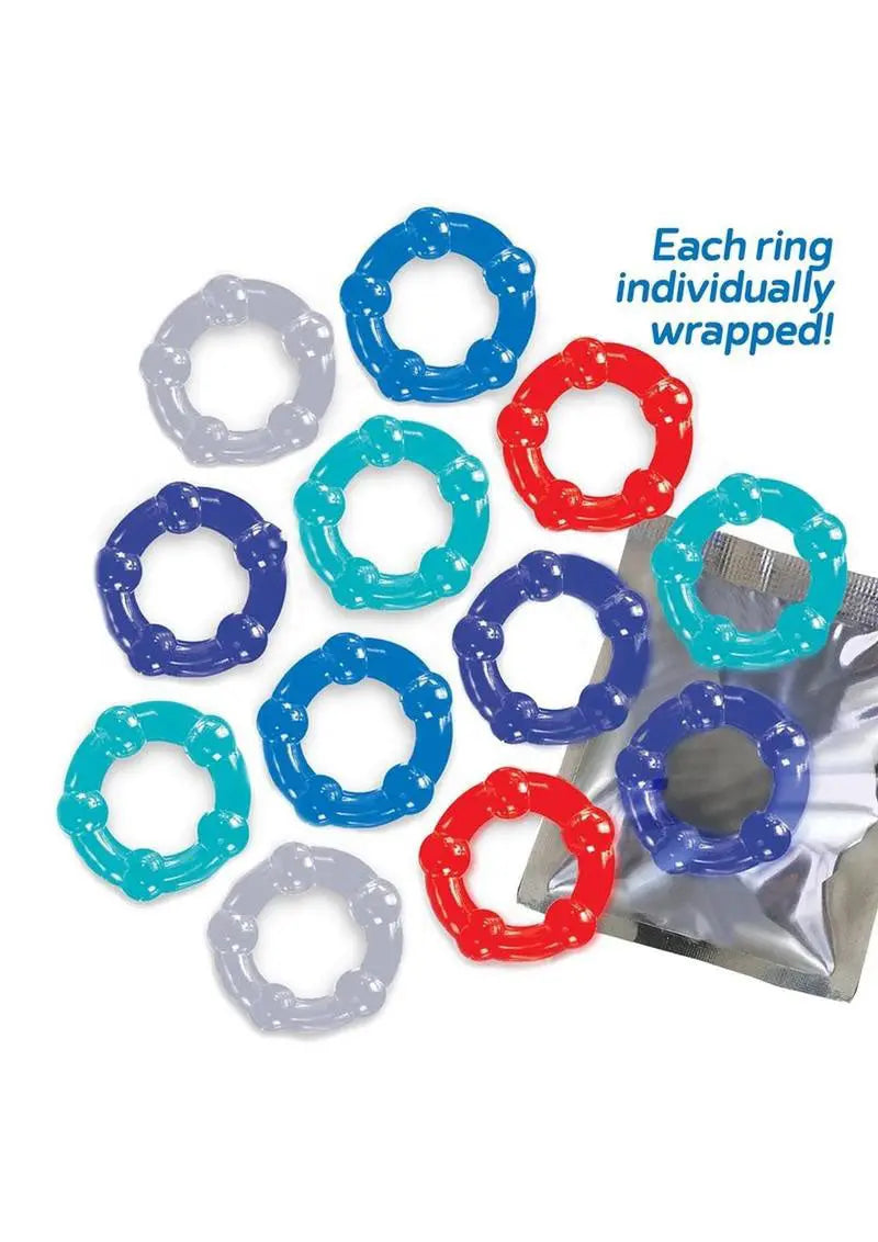 The 9's - Baller Dozen Beaded - 12 Pc Cock Ring Set – body-safe materials | Fu'Cha Exotics