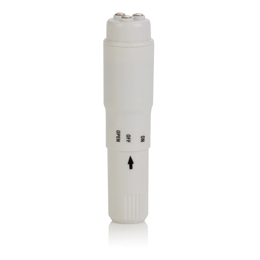 Compact Waterproof Personal Travel Massager With 4 Tips - White – body-safe materials fully waterproof | Fu'Cha Exotics
