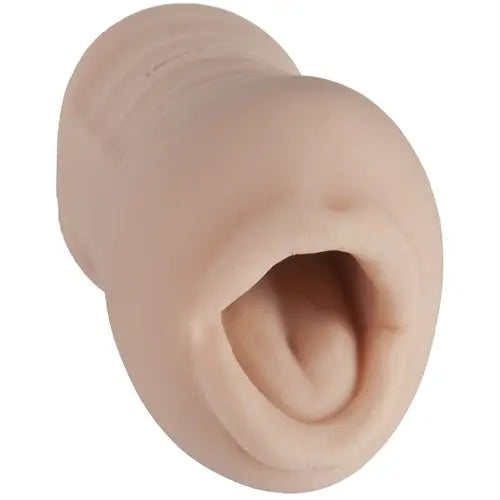 Flesh-toned silicone pocket pal with open mouth design