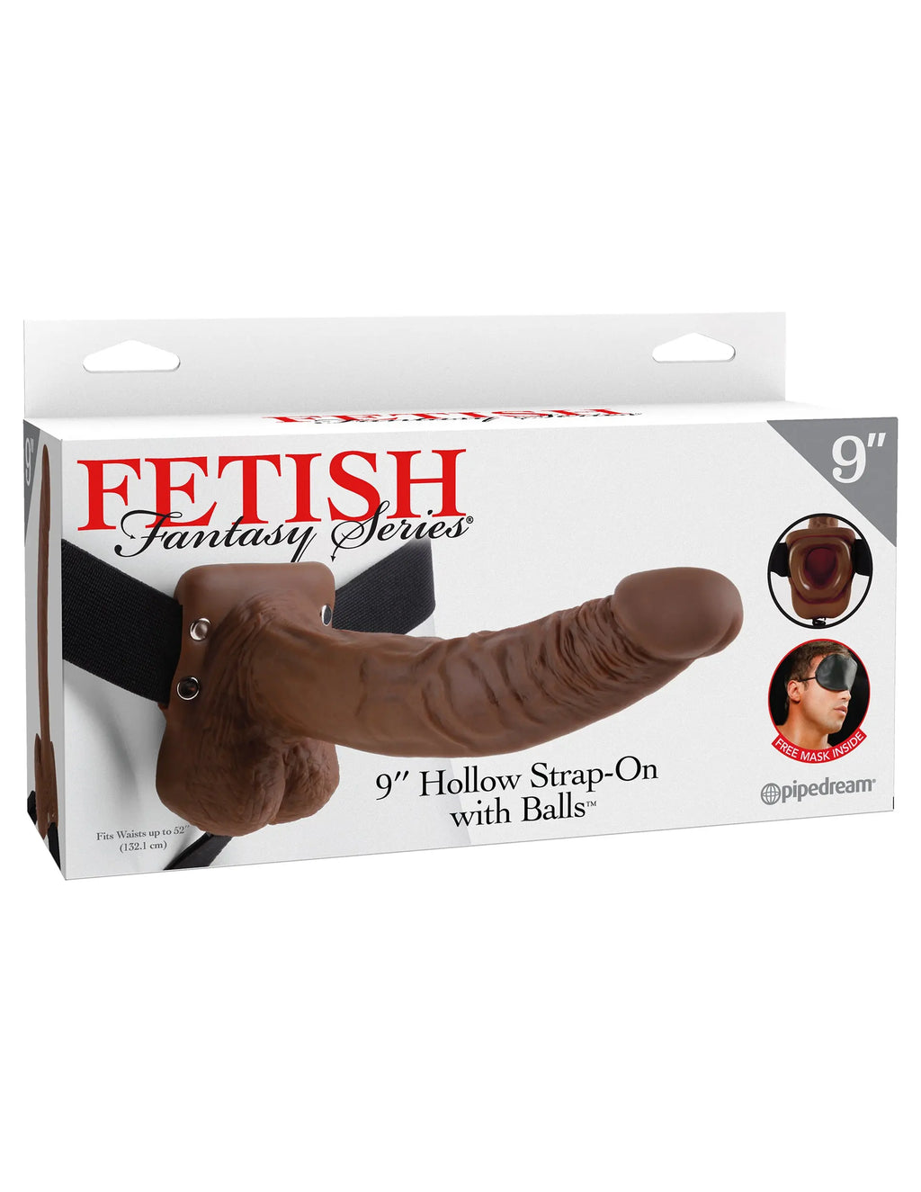 Fetish Fantasy Series 9-Inch Hollow Strap-on With Balls - Brown – body-safe materials | Fu'Cha Exotics